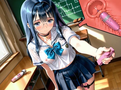 平时说话都脸红清纯眼镜娘同桌，在课堂上塞给我一个粉色遥控器？！