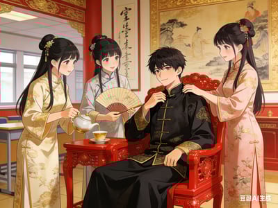 在只有我一个男生的汉服社当皇帝,将校花学姐学妹们都变成我的专属爱妃
