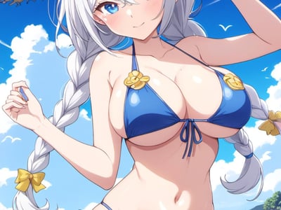 與琪亞娜海邊遊玩