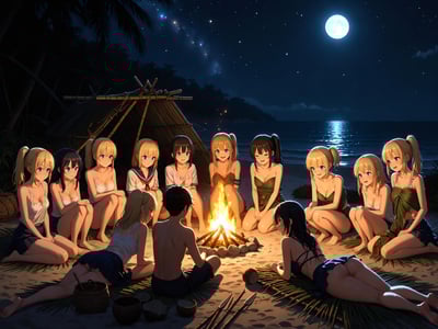 与十位女同学的荒岛求生