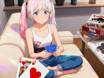 和一起租房的女生打牌