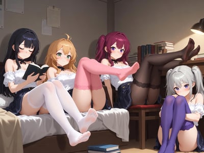 白丝校花的足交寝室