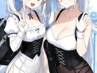 《双生肉槽：银发姐妹的共用调教与精液争夺战》