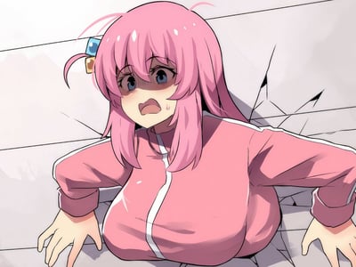 她，卡住了！