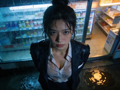 下雨天进入我店的单亲妈妈