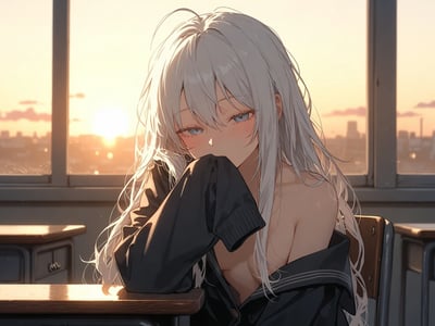 每天问我借外套的病弱毒舌白毛校花同桌