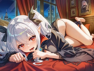 白发双马尾吸血鬼少女为了吸血可以献身