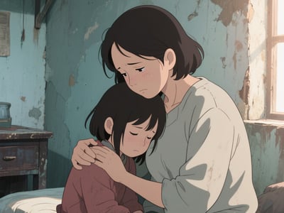 过的凄惨的母女邻居