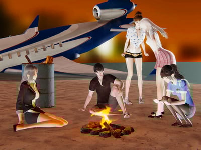 空难之后，我与她们流落荒岛……