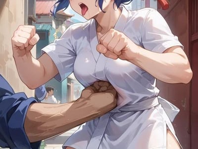 挺身而出的跆拳道社社长被彻底击败！