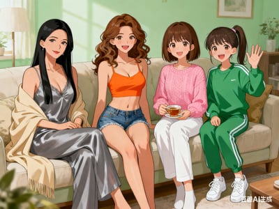 性感的小姨和青春靓丽的表姐表妹