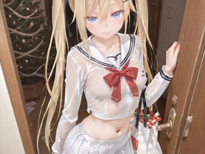 💕金发碧眼的白丝侄女来我家过年