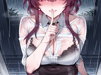 突然的暴雨，湿透的学妹前来求助