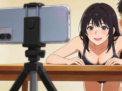 和龟男的女神一起色情直播